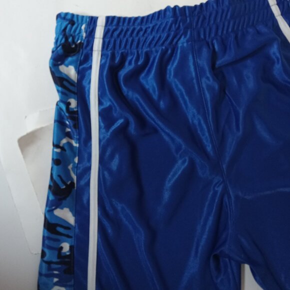 Vintage NBA Athletic Works Basketball Shorts Blue L Dazzle Shiny Men's Large 90s - Picture 10 of 15